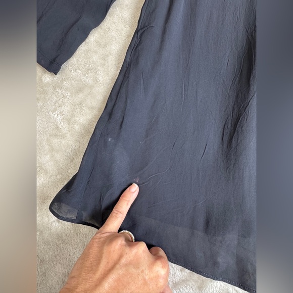 Anthropologie Sheer Lace Blouse Dark Blue/Black Size 12 Large Vanessa Virginia - Picture 12 of 13